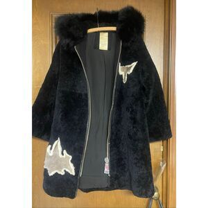 Lamb wool & fox fur coat